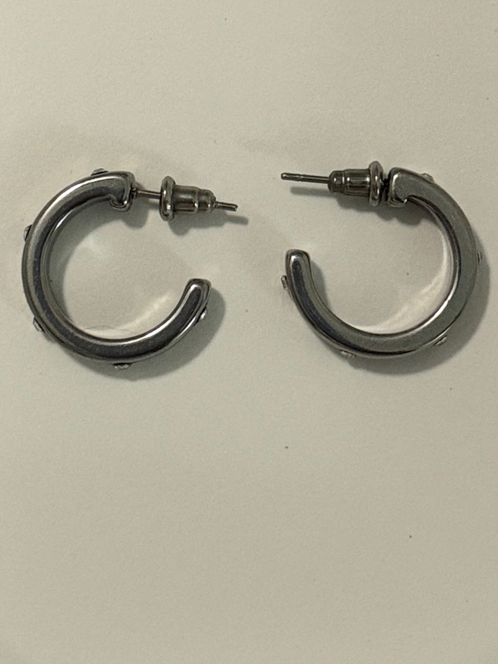 Polished Silver-Tone Mini Hoop Earrings